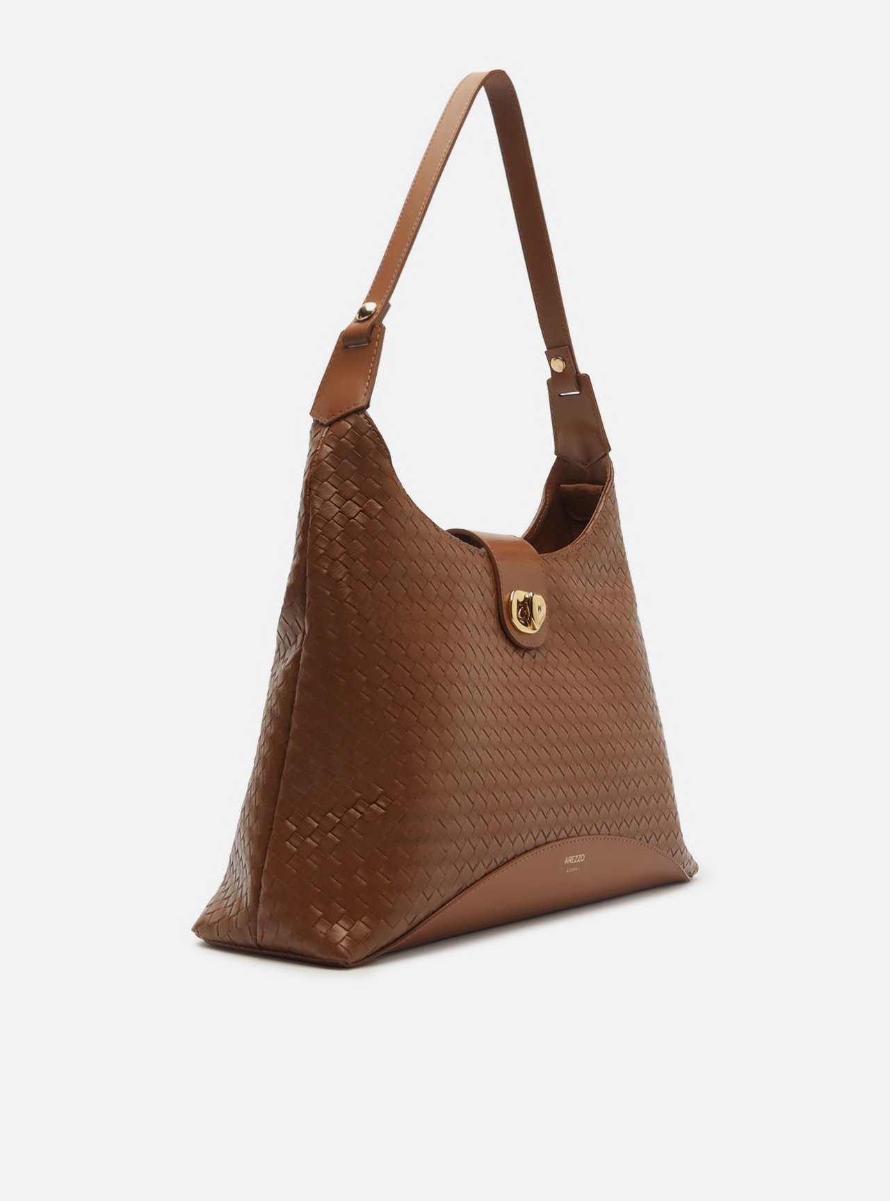Bolsa Hobo Marrom Grande Tressê Metal Orgânico — foto 5