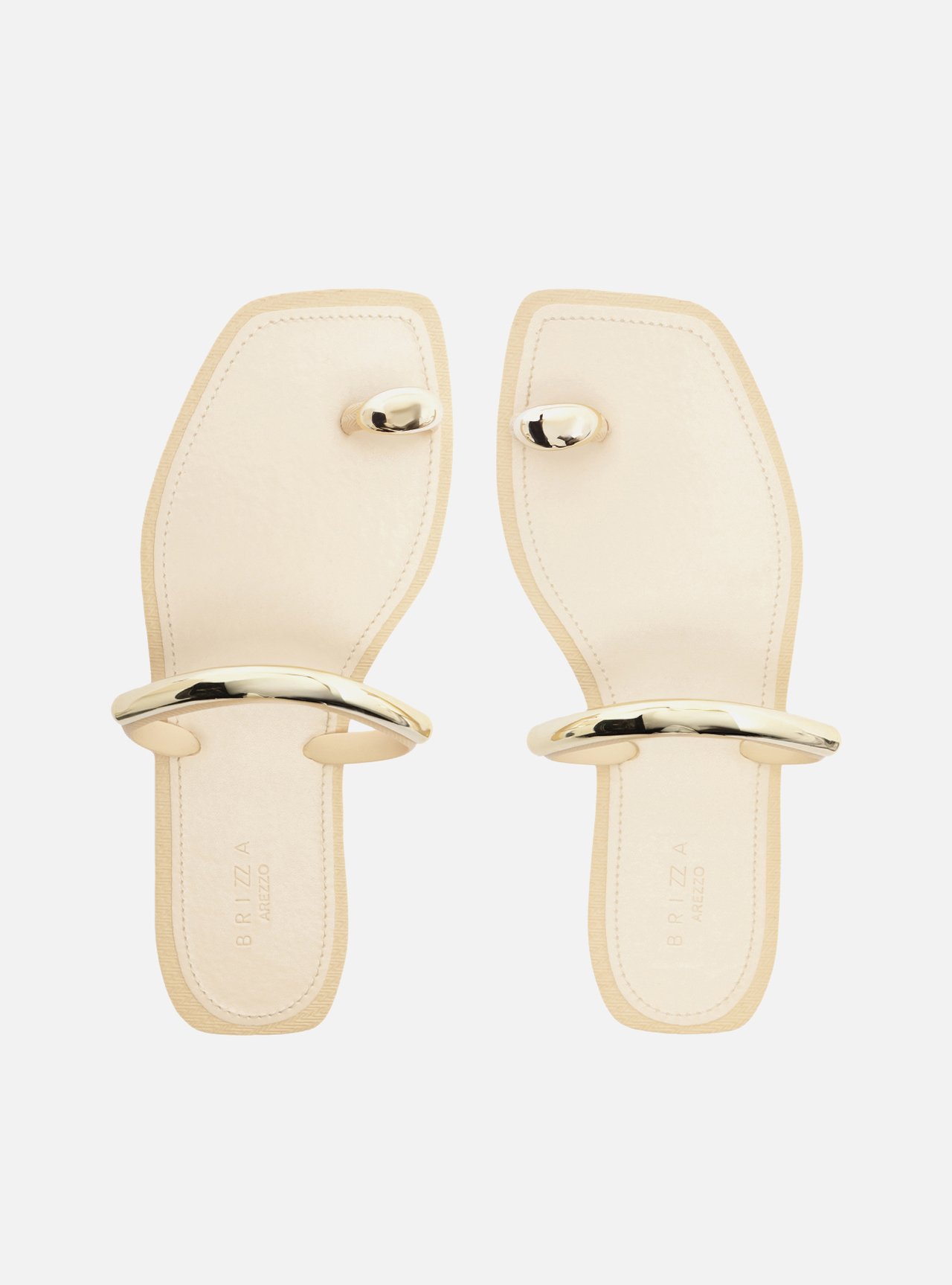 Sandália Papete Off White Flatform Metais Dourados Brizza — foto 3