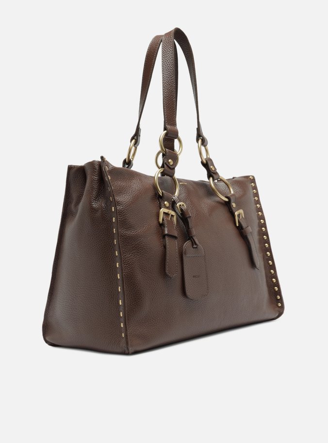 Bolsa Shopping Marrom Couro Cora Grande