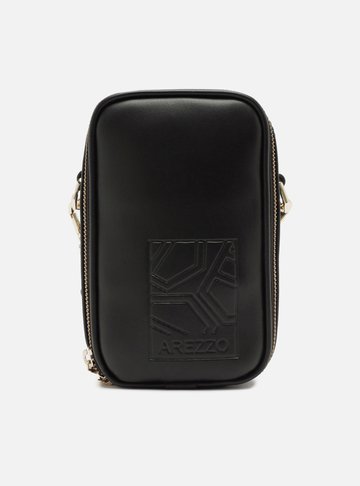 Mini Bag Preta Porta-Celular Carimbo