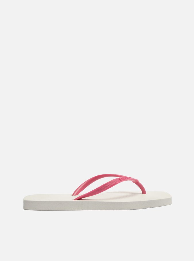 Chinelo de Dedo Multicolorido Square Tiras Rosa