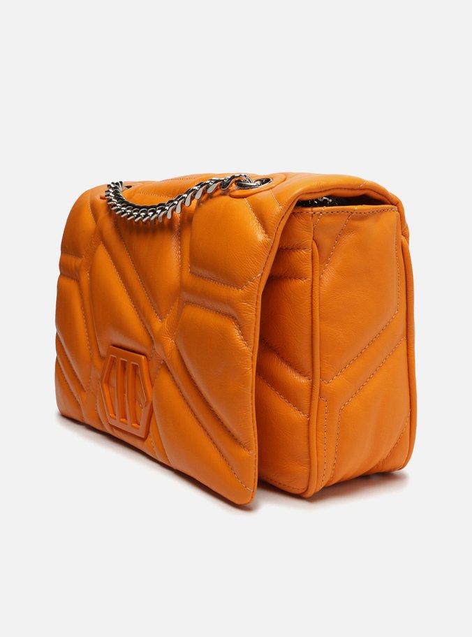 Bolsa Tiracolo Laranja Couro Emma Média
