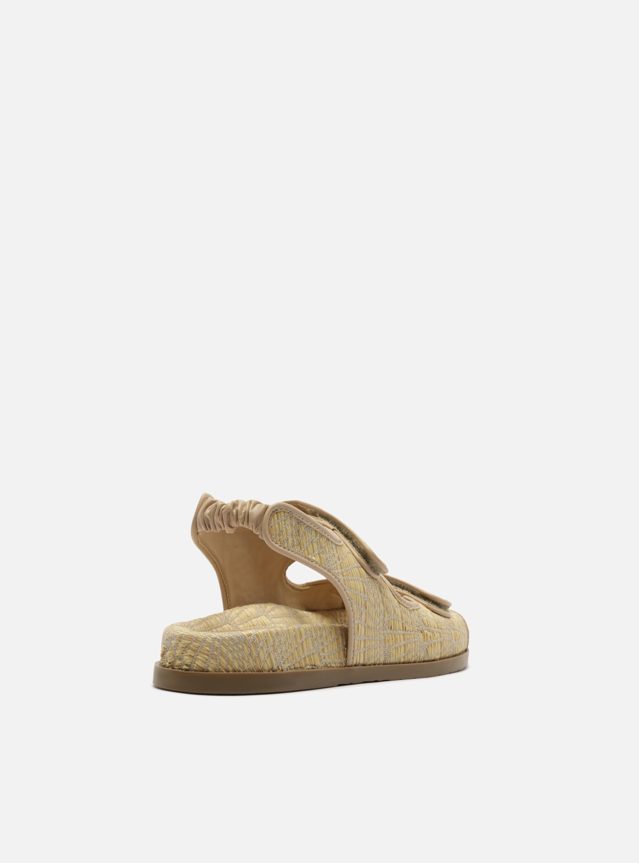 Sandália Papete Bege Palha Flatform — foto 3