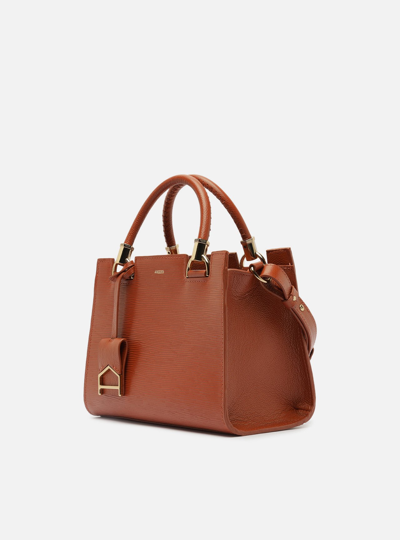 Bolsa Tote Marrom Couro Abraccio Média — foto 2