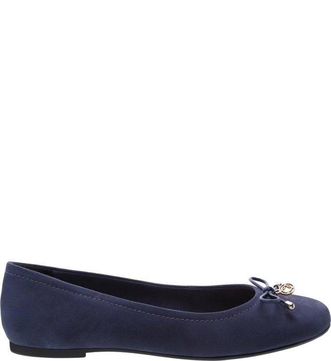 Sapatilha Couro Laço Navy Blue