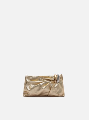 Arezzo — Bolsa Clutch Dourada Couro