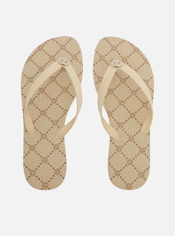 Arezzo — Chinelo de Dedo Off White Flatform Metais Brizza