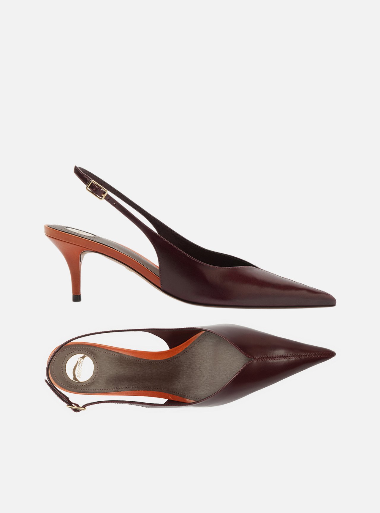 Scarpin Vermelho Couro Salto Fino Slingback — foto 5