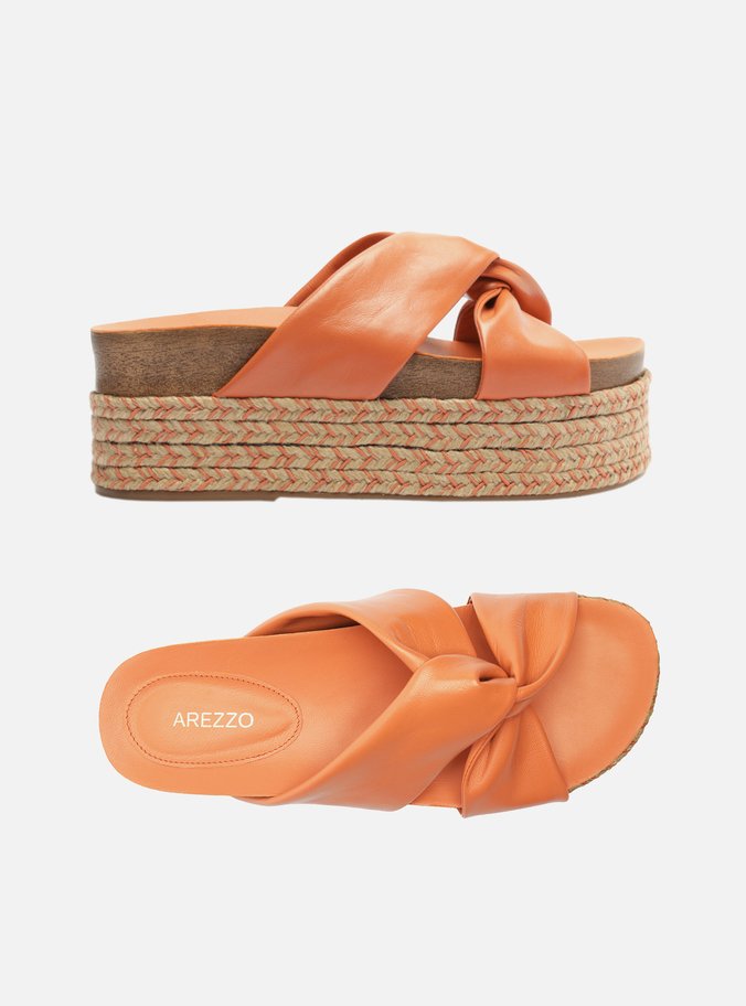 Sandália Flatform Nó Laranja