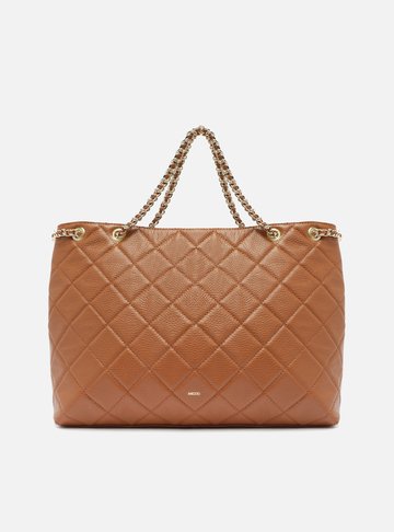 Bolsa Tote Marrom Couro Matelassê Grande