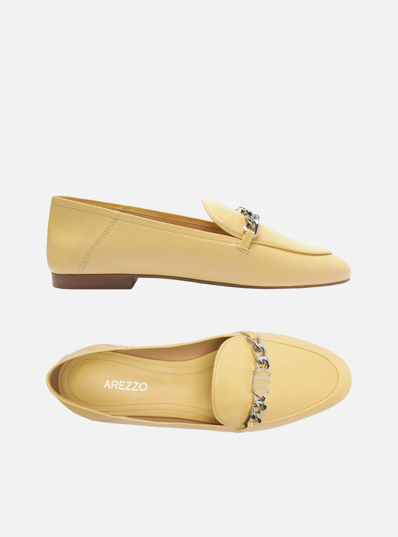 Mocassim Amarelo Couro Bico Redondo Bridão — foto 5