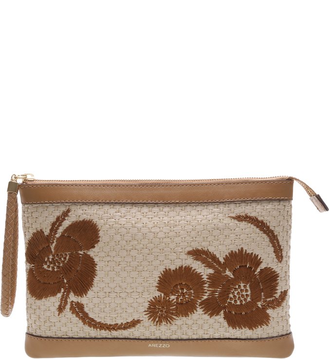 Clutch Tiracolo Pequena Paty Natural Tan