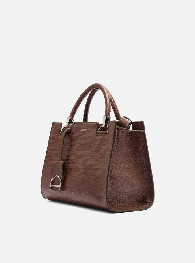 Bolsa Tote Marrom Couro Abraccio Média