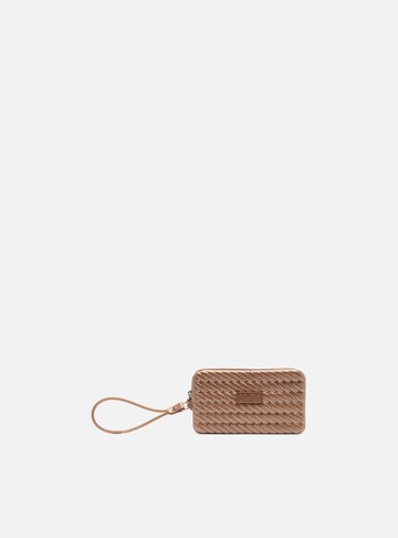 Clutch Marrom Metalizada Alça Marrocos