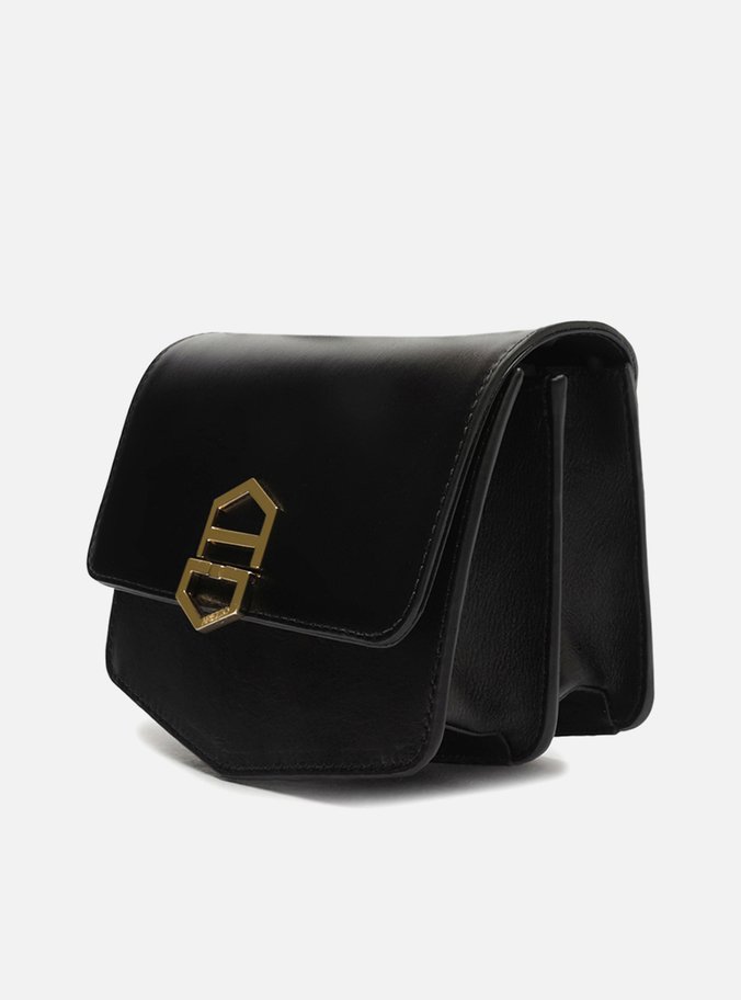 Bolsa Tiracolo Preta Couro Milan Pequena