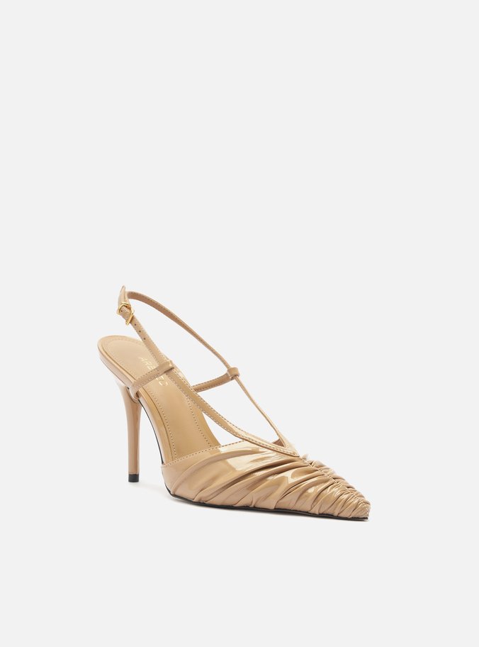Scarpin Nude Verniz Slingback
