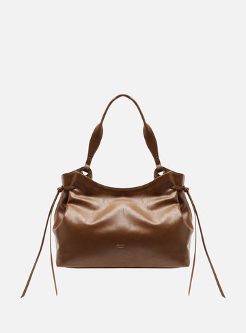 Arezzo — Bolsa Hobo Marrom Grande Franzida