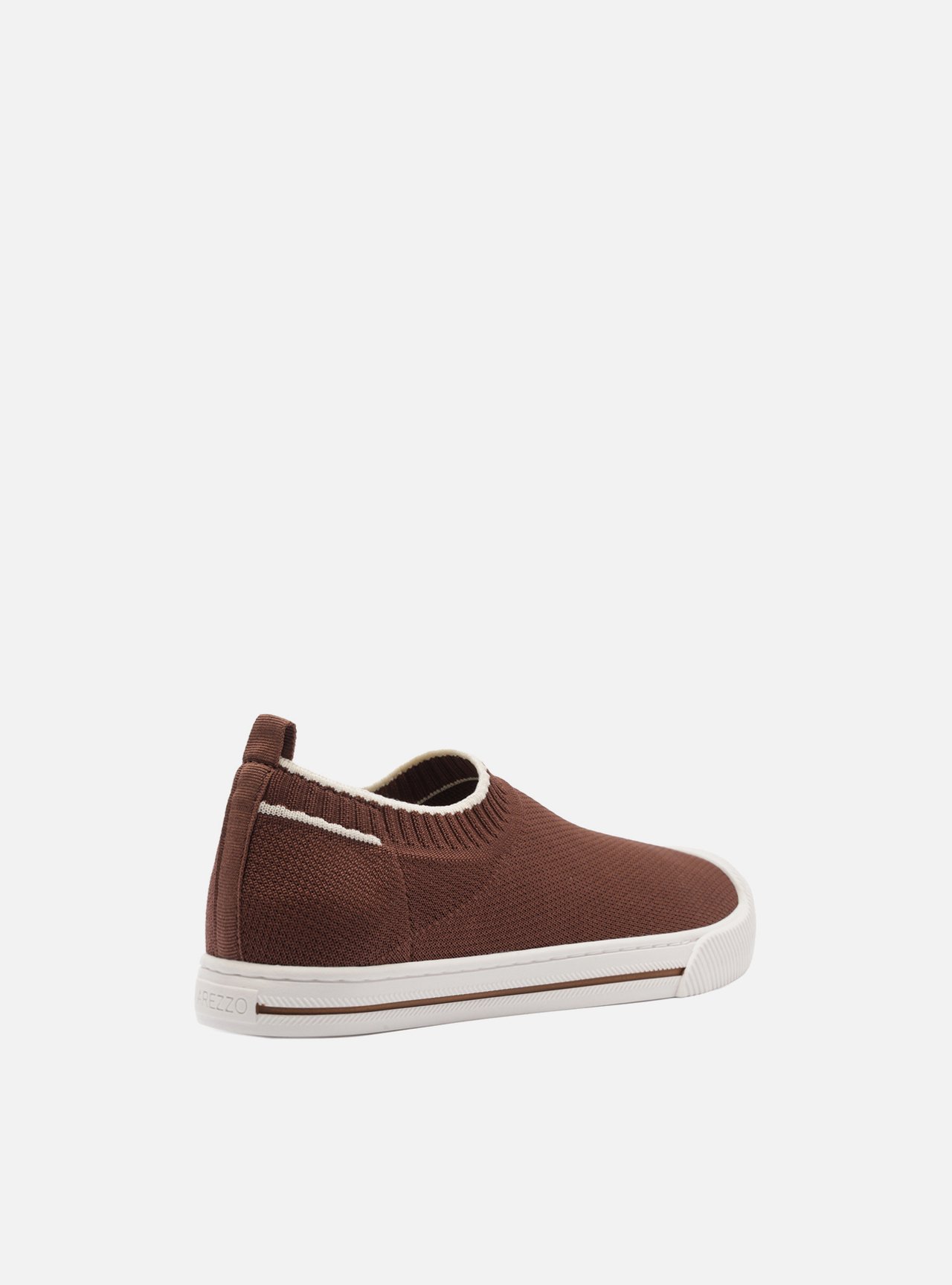 Tênis Slip On Marrom Knit Detalhe Branco — foto 3