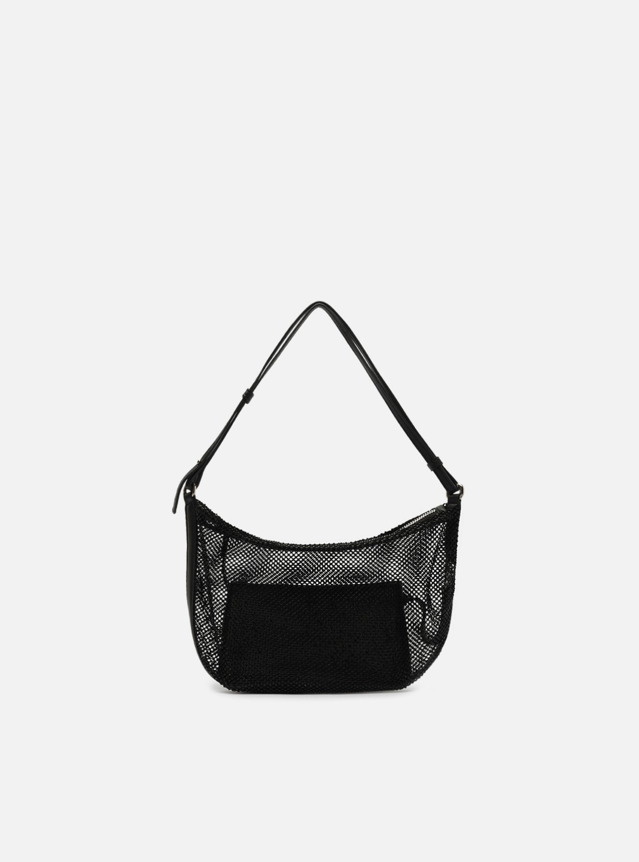 Bolsa Shoulder Preta Tela Strass Pequena — foto 1