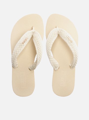 Chinelo de Dedo Branco Essential Tiras Crochê