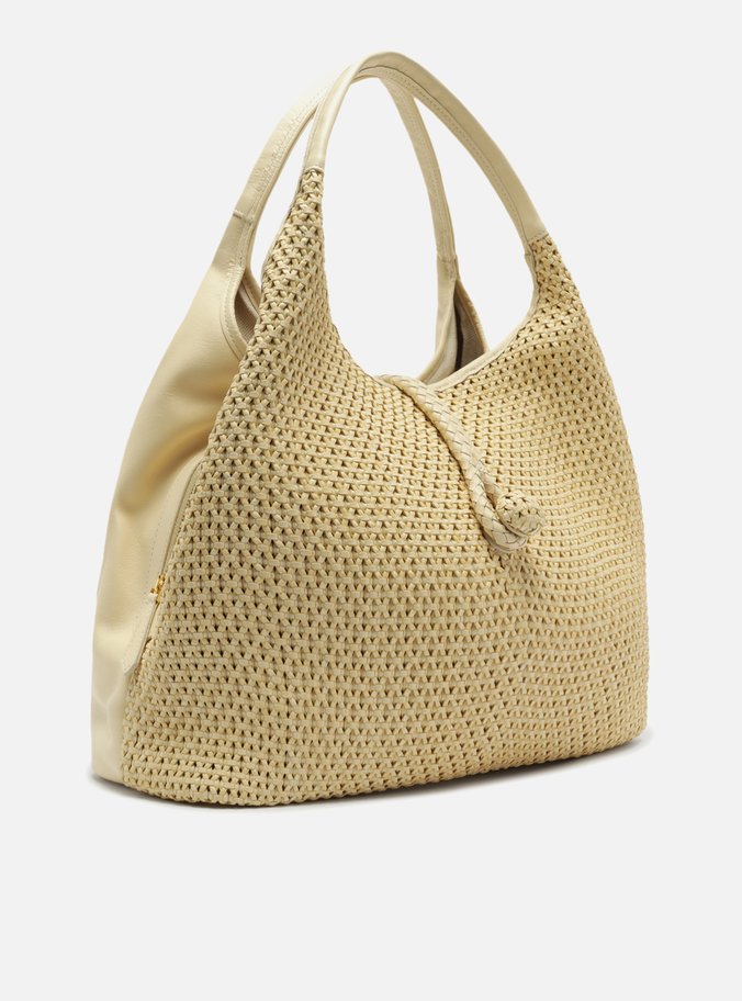 Bolsa Hobo Off White Couro Grande Tressê Lenny