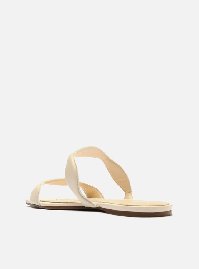 Sandália Rasteira Off-White Tiras