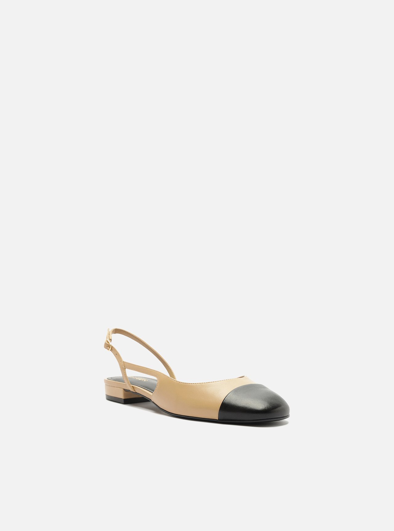 Sapatilha Marrom Couro Bico Redondo Slingback — foto 2
