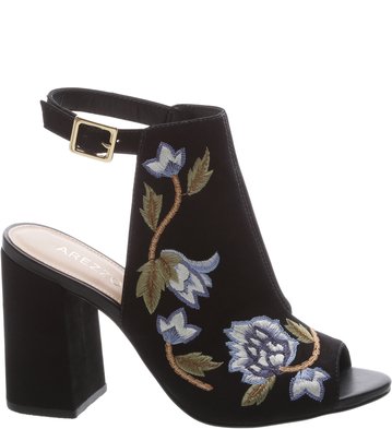 Sandália Nobuck Flores Preto
