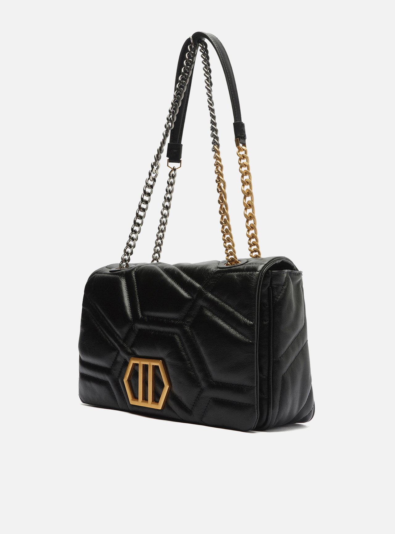 Bolsa Tiracolo Preta Couro Emma Média Longa — foto 2