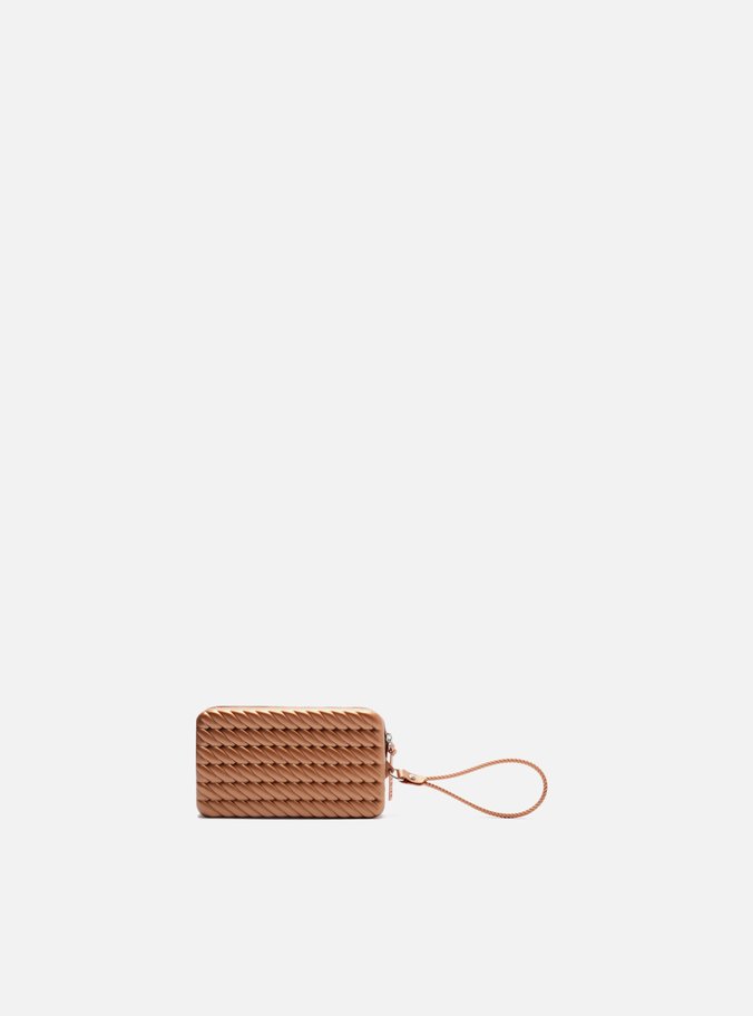 Clutch Marrom Metalizada Alça Marrocos