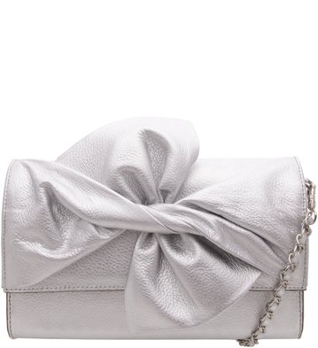 Bolsa Clutch Laço Prata