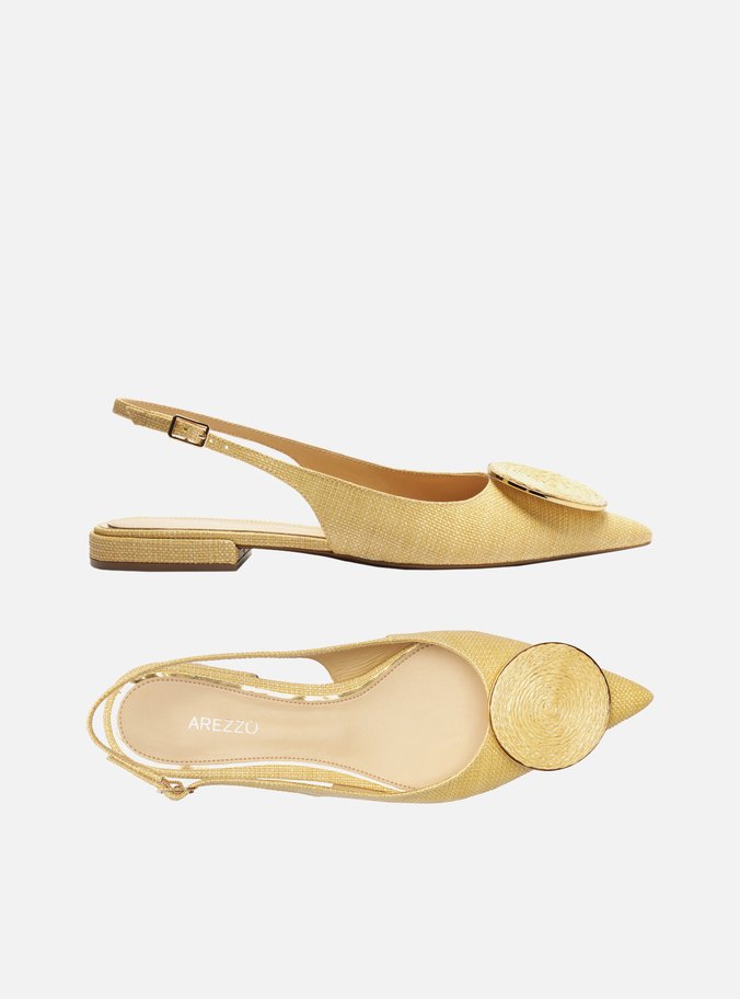 Sapatilha Bege Ráfia Slingback Circle