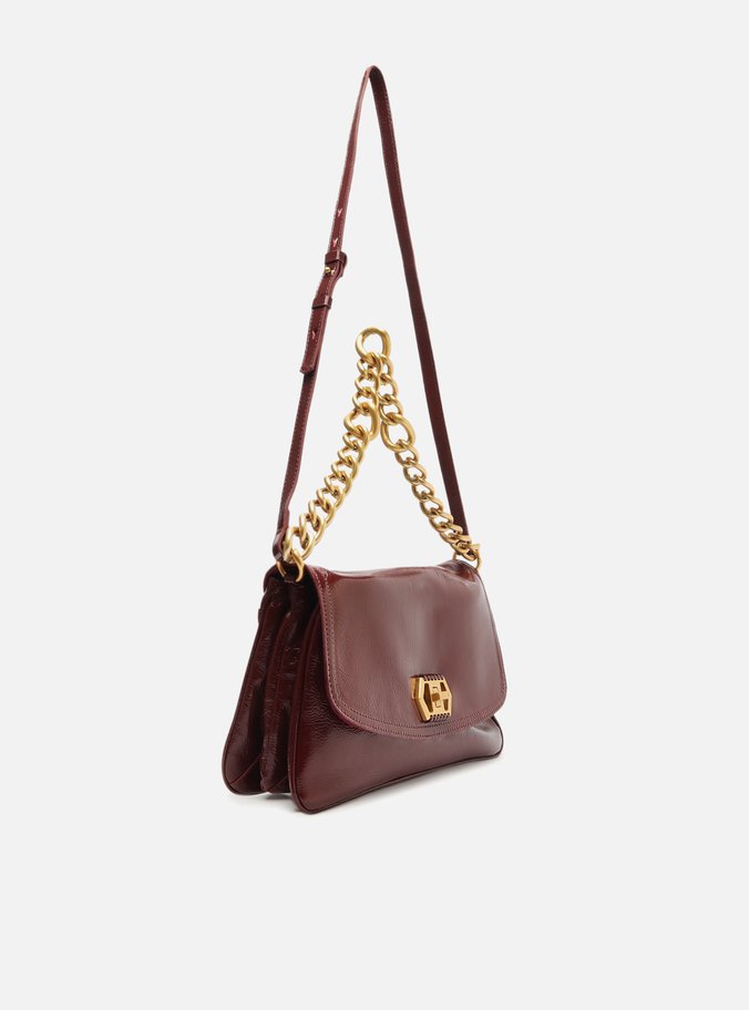 Bolsa Tiracolo Bordô Couro Amélia Grande