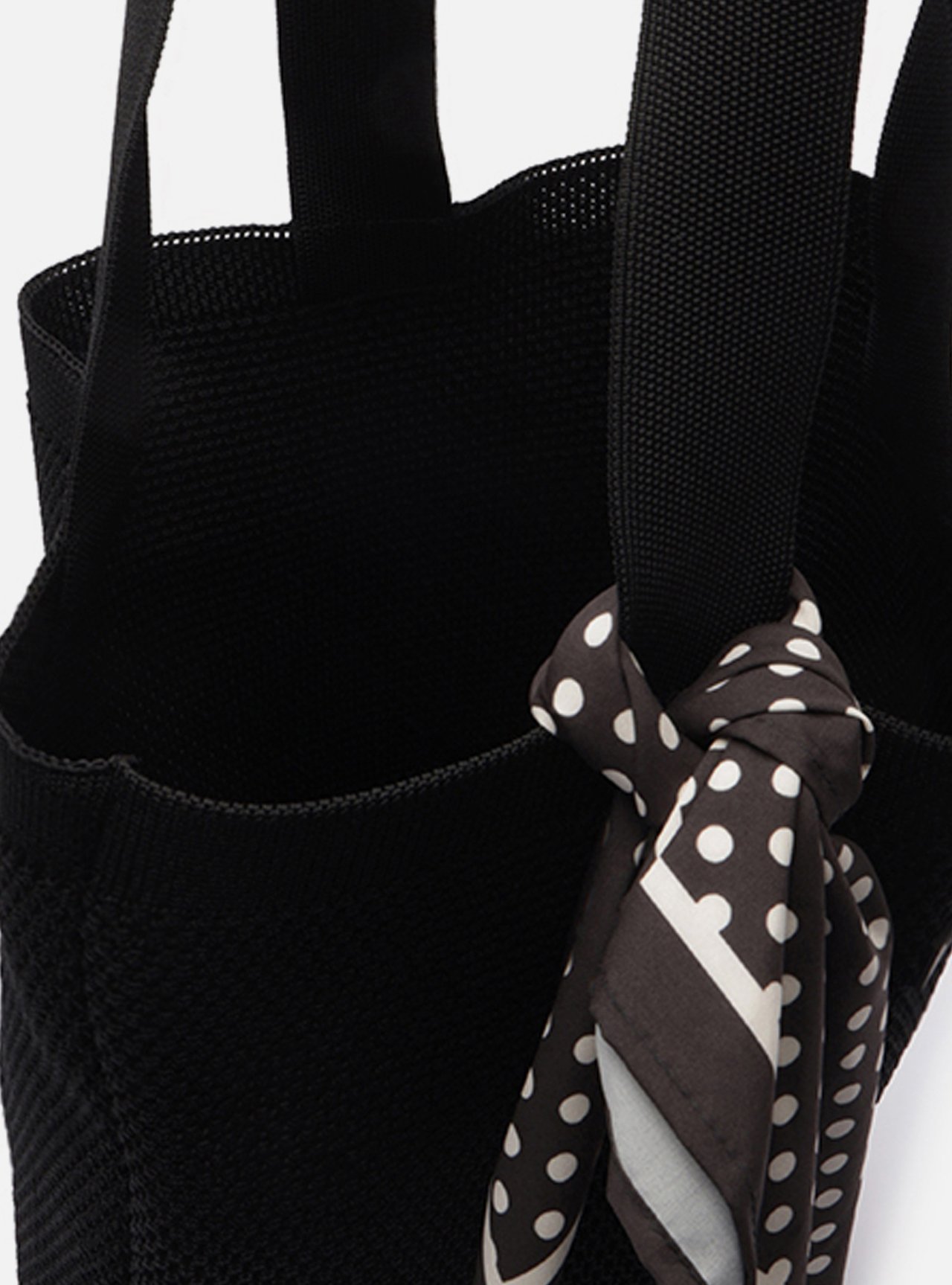 Bolsa Shopping Preta Crochê Grande Lenço Brizza — foto 4