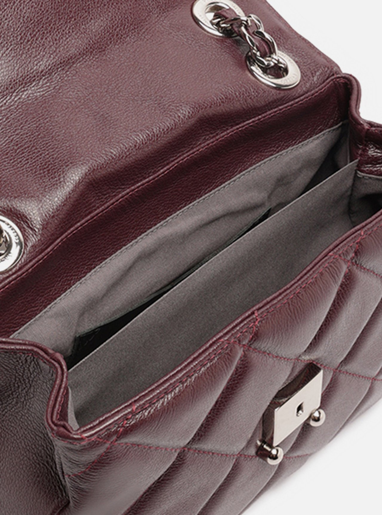 Bolsa Tiracolo Vermelha Couro Média Matelassê — foto 4