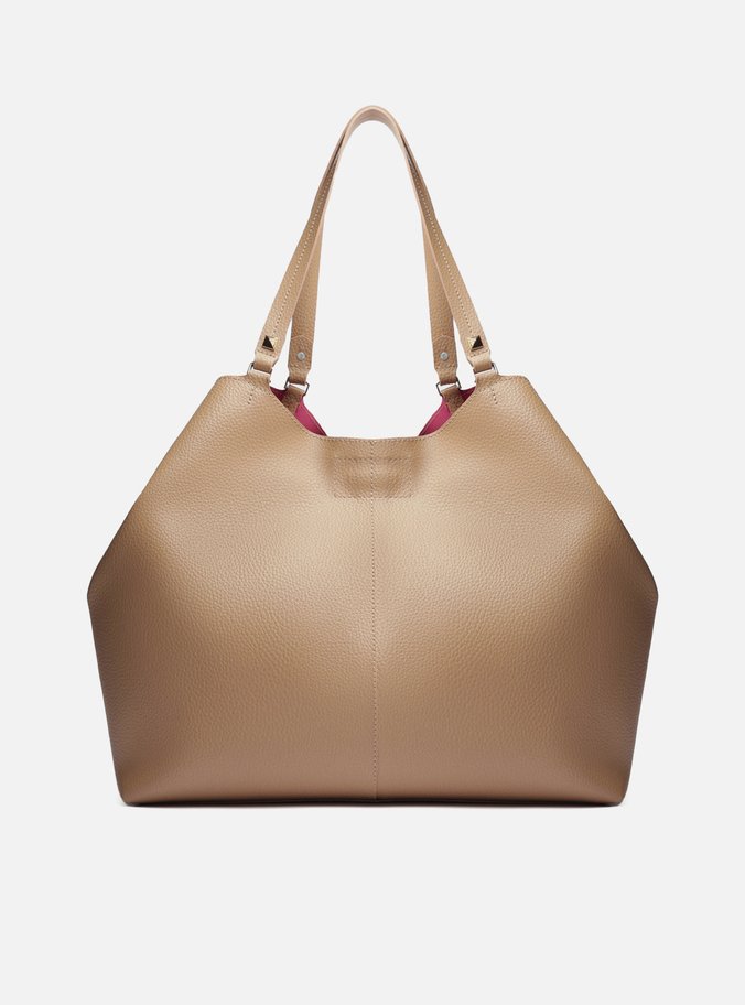 Bolsa Shopping Bege Grande Encaixe Metal