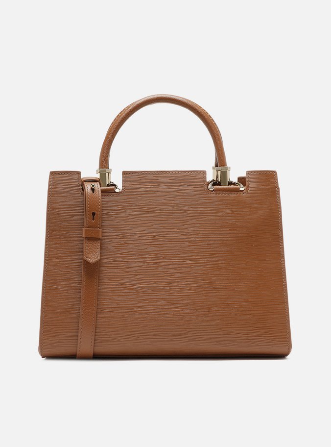 Bolsa Tote Marrom Couro Abraccio Grande