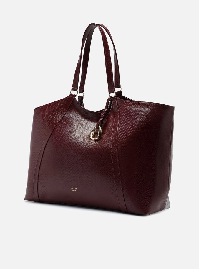 Bolsa Shopping Bordô Envernizada Grande
