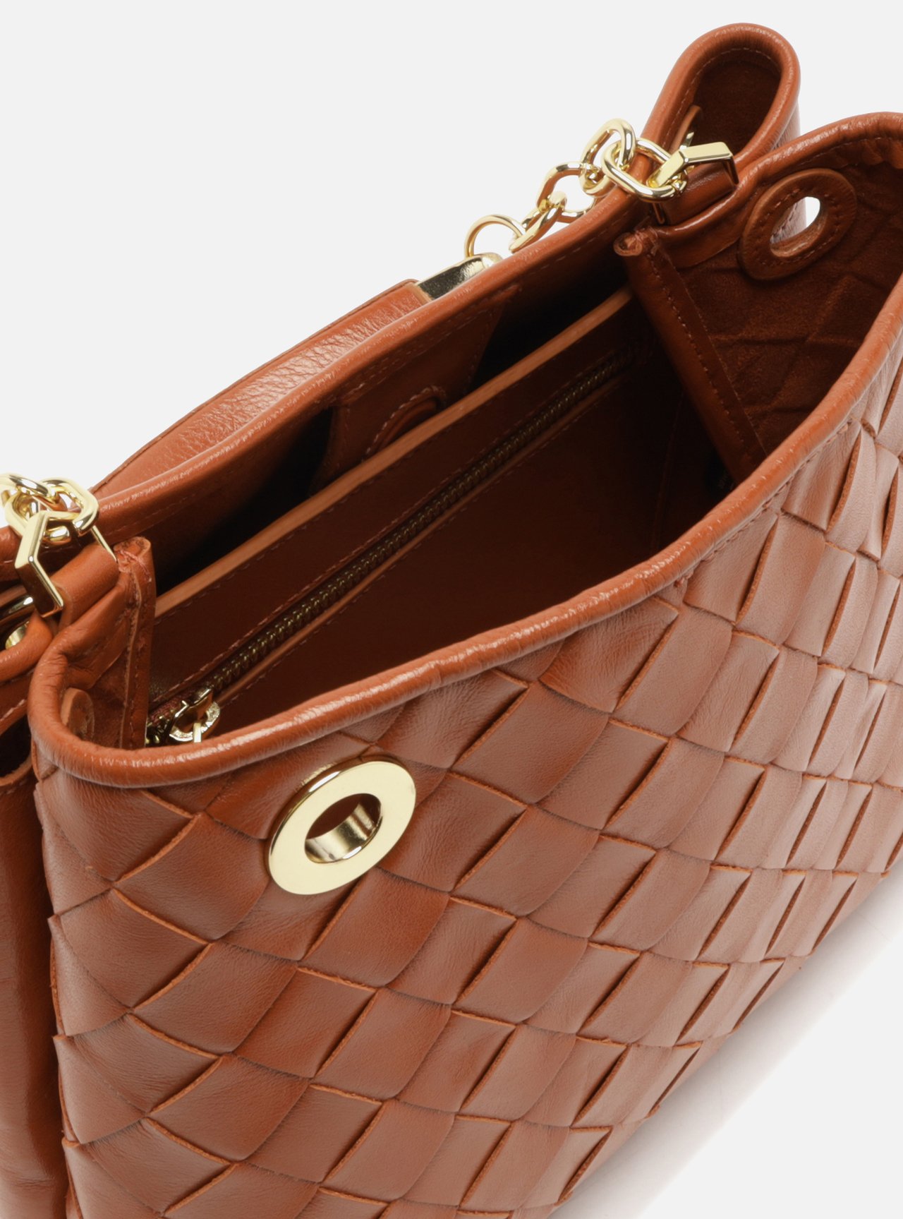Bolsa Tote Laranja Couro Média — foto 4