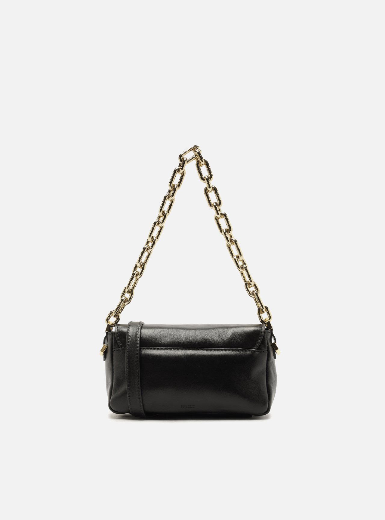 Bolsa Tiracolo Preta Couro Pequena — foto 3