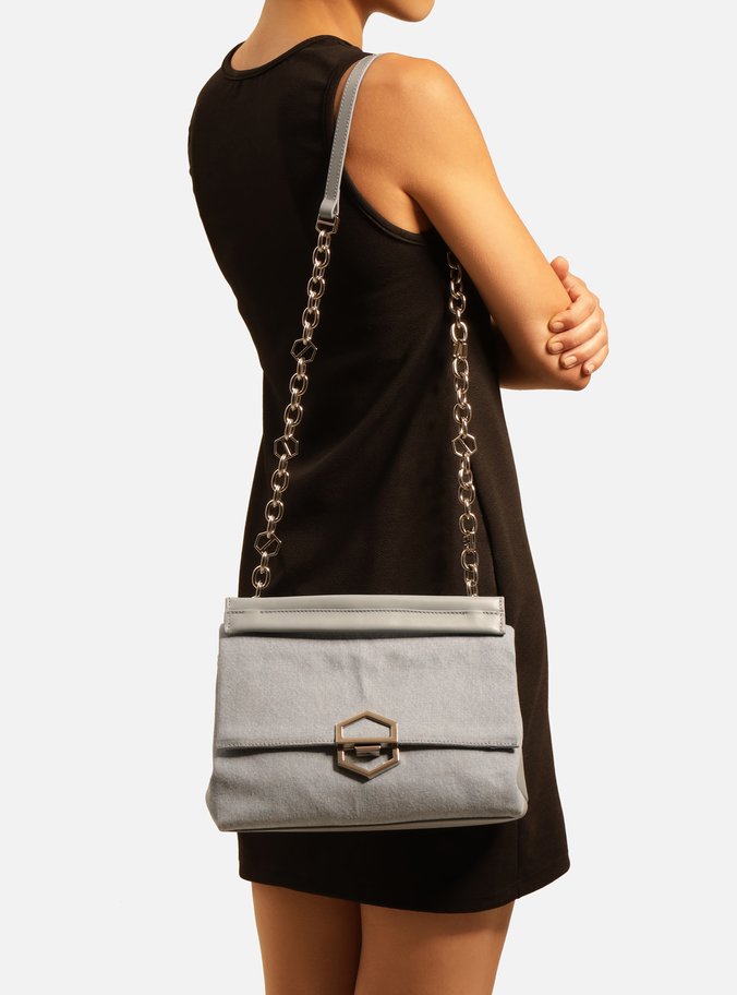 Bolsa Tiracolo Azul Jeans Ágatha Média