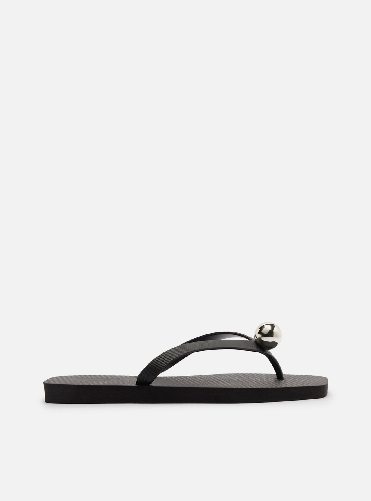 Chinelo de Dedo Preto Square Metal Esfera — foto 3