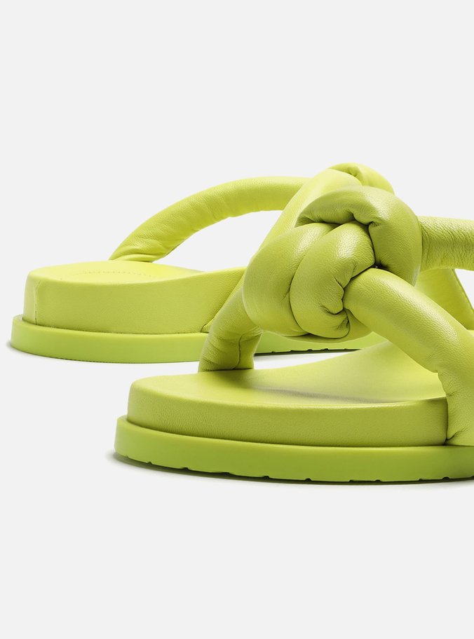 Papete Verde Rasteira Tiras Pillow