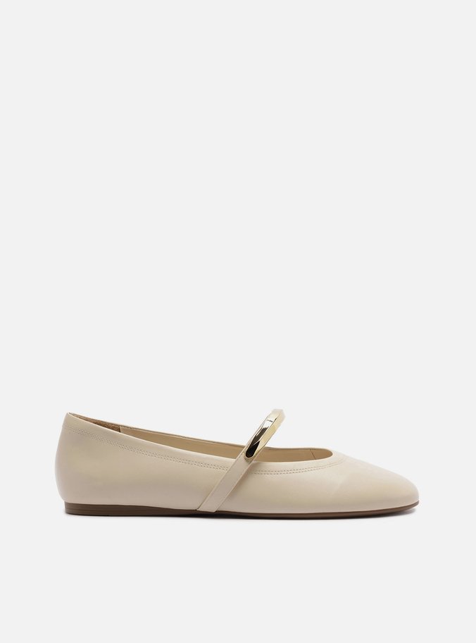 Sapatilha Off White Bico Redondo Metais