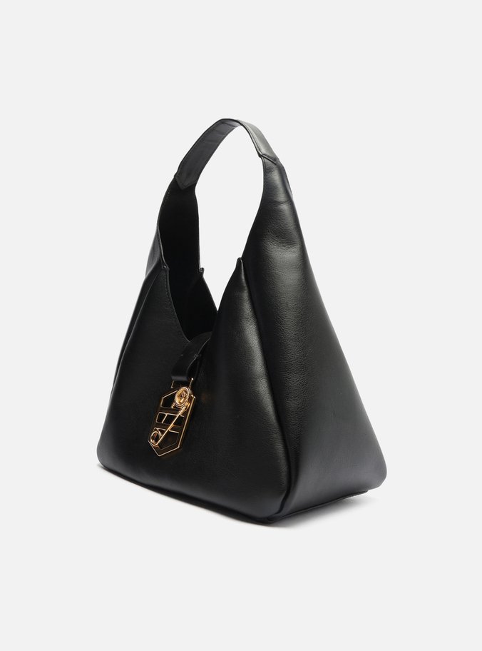 Bolsa Hobo Preta Couro Kopenhagen Grande