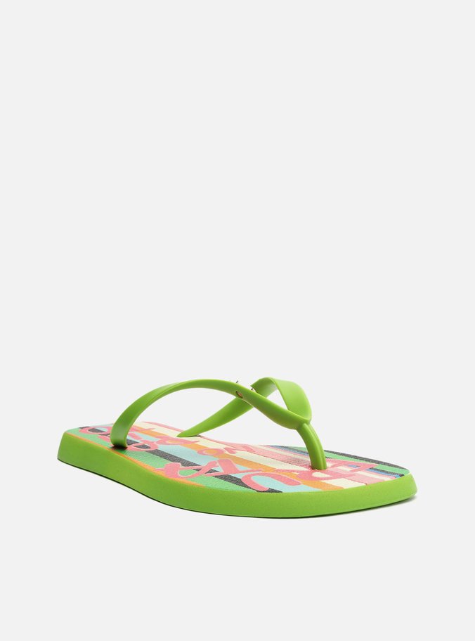 Kit Chinelo de Dedo Verde Listras e Bag Fruttare