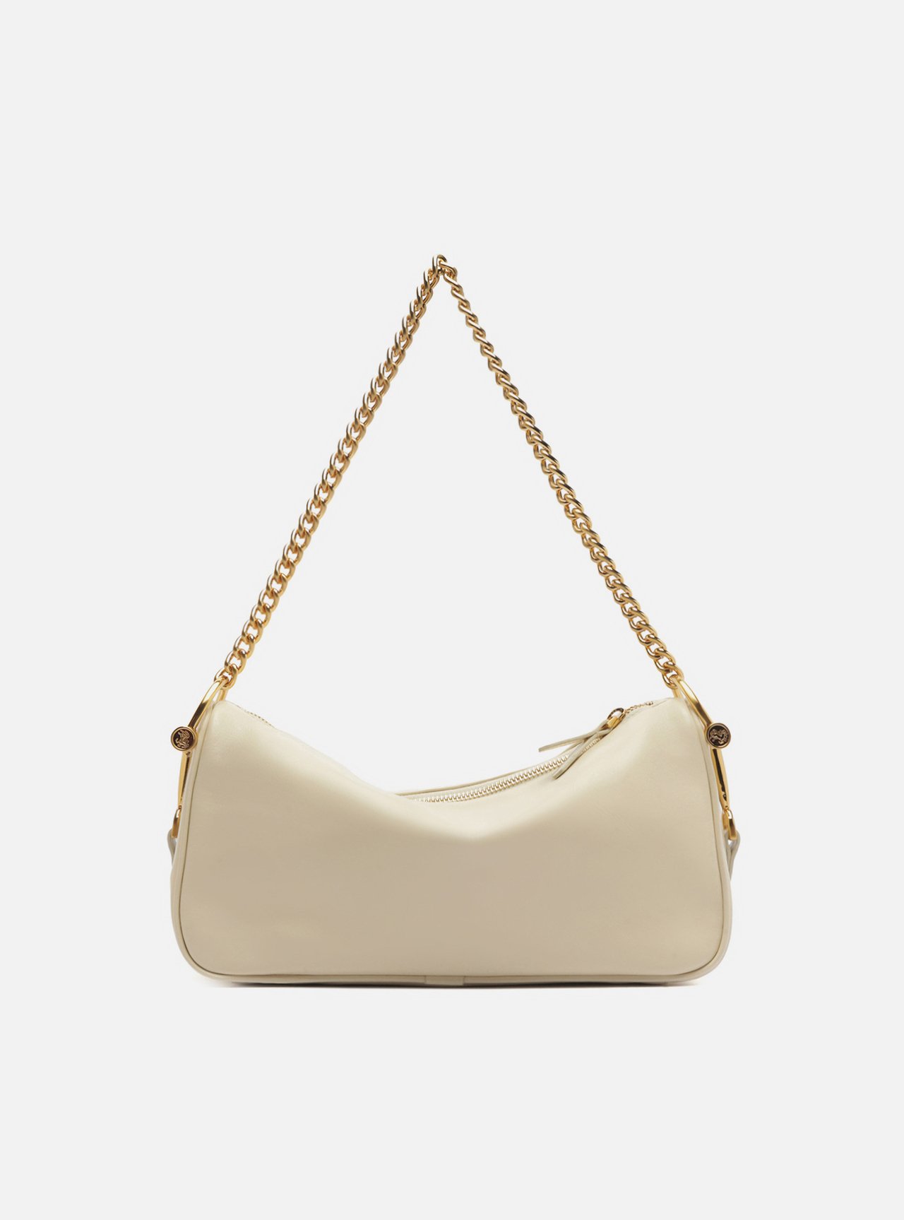 Bolsa Shoulder Off White Couro Média Corrente — foto 3