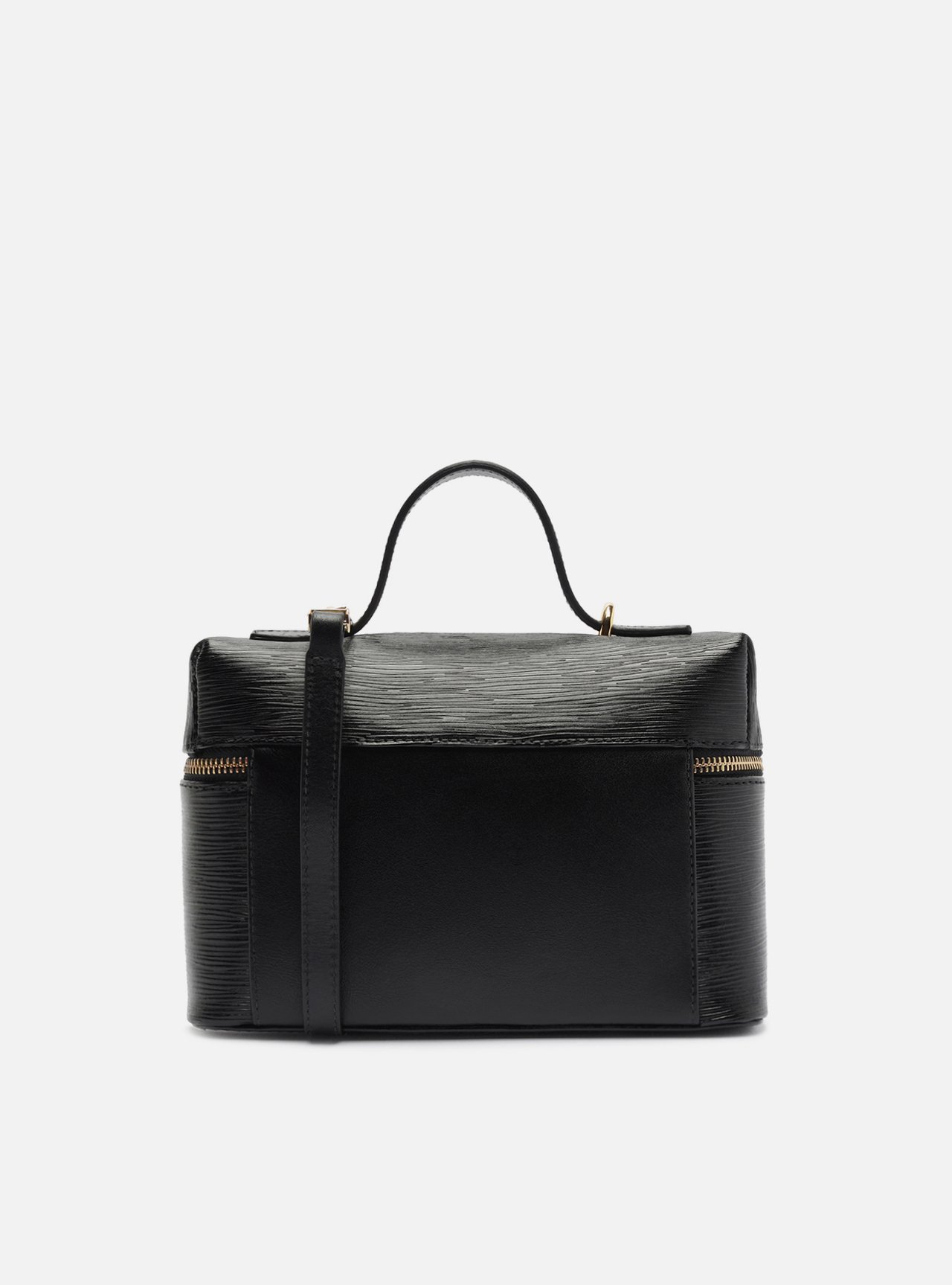 Bolsa Tiracolo Preta Couro Média — foto 3