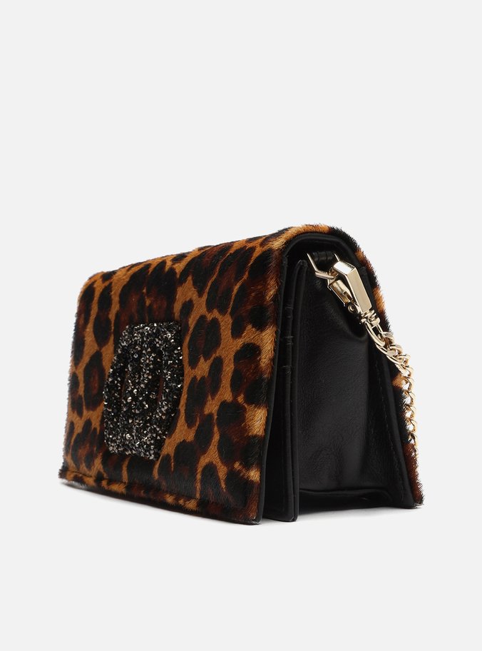 Bolsa Clutch Animal Print Pelo Luana Pequena Brilho