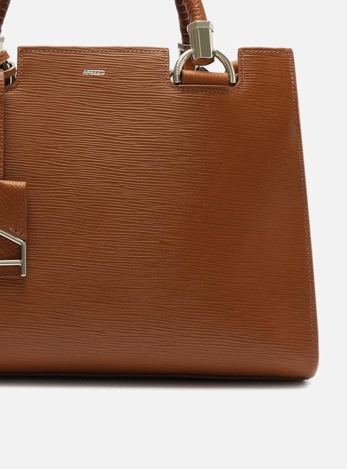 Bolsa Tote Marrom Caramel Couro Abraccio Grande